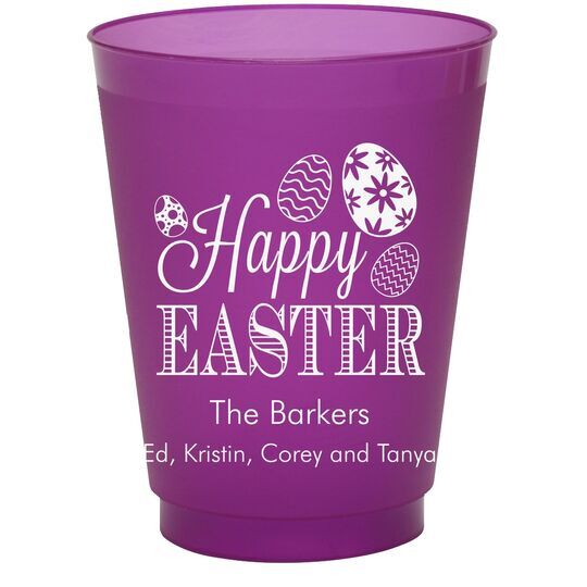 Happy Easter Eggs Colored Shatterproof Cups